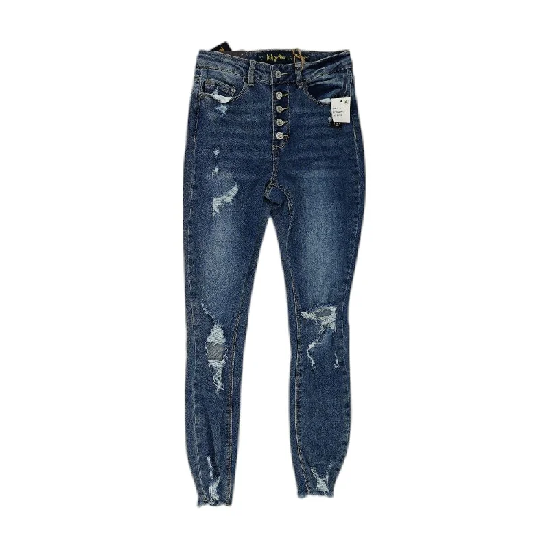 Blue Solid High Rise Jeans Stylish Plus Size Denim Jeans