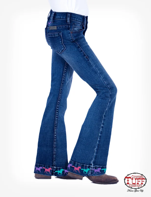 Cowgirl Tuff Girls Dark Wash Cotton Blend Jeans Ride Fast Fashionable Raw Edge Jeans Cowgirl Tuff Girls Dark Wash Cotton Blend Jeans Ride Fast Fashionable Raw Edge Jeans