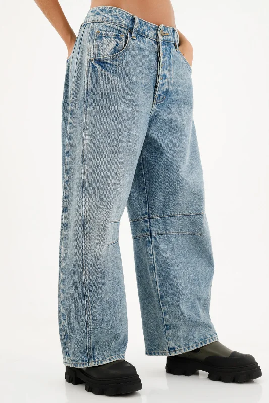 Women's Balloon Fit Blue Jeans