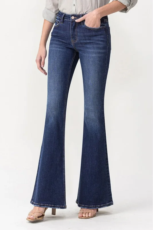 Lovervet Full Size Joanna Midrise Flare Jeans - Ships from The US