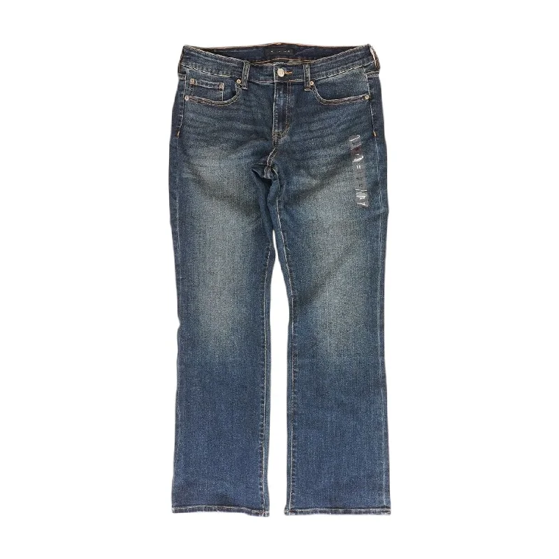 Navy Solid Mid Rise Bootcut Jeans