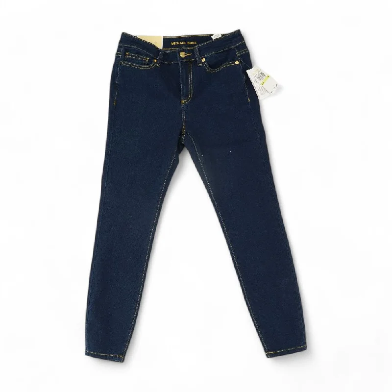 Navy Solid Skinny Leg Jeans Trendy Skinny High-Waist Jeans