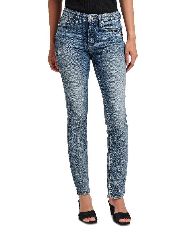 Silver Jeans Co. Womens Most Wanted Straight Leg Jeans Fashionable Slim Fit Jeans