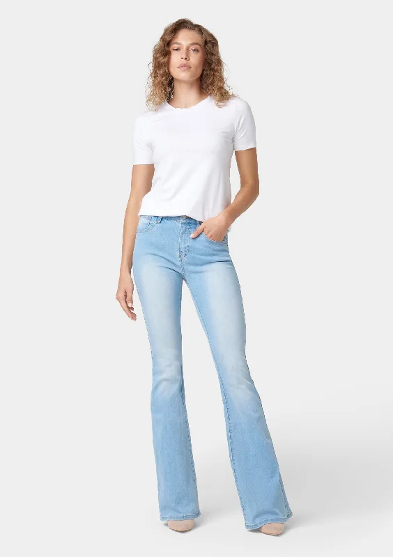 Tall Riley High Rise Flare Jeans Fashionable Raw Hem Bootcut Jeans