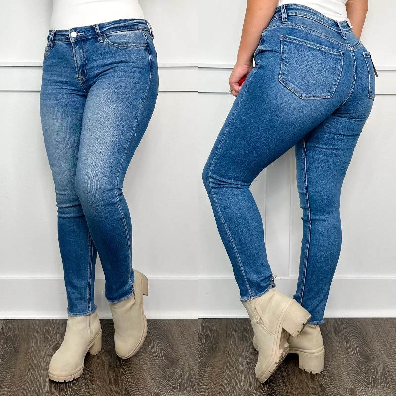 Flying Monkey Vervet Oaklynn Mid Rise Skinny Medium Wash Blue Jeans Chic Rolled Cuff Denim Jeans Flying Monkey Vervet Oaklynn Mid Rise Skinny Medium Wash Blue Jeans Chic Rolled Cuff Denim Jeans
